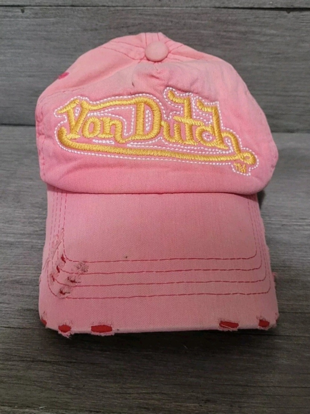 Von Dutch Hat Cap Adjustable Pink Distressed Vd-15